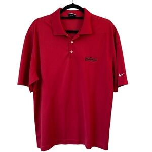 Nike Golf Dri-Fit Polo Shirt w/ Budweiser Logo Red Men's Size Large